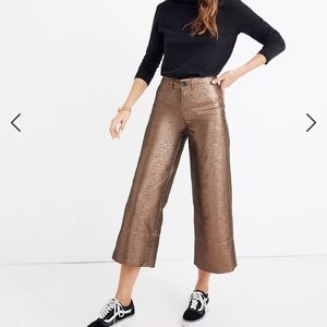 Madewell Emmett Wide-Leg Crop Pants in Metallic 25